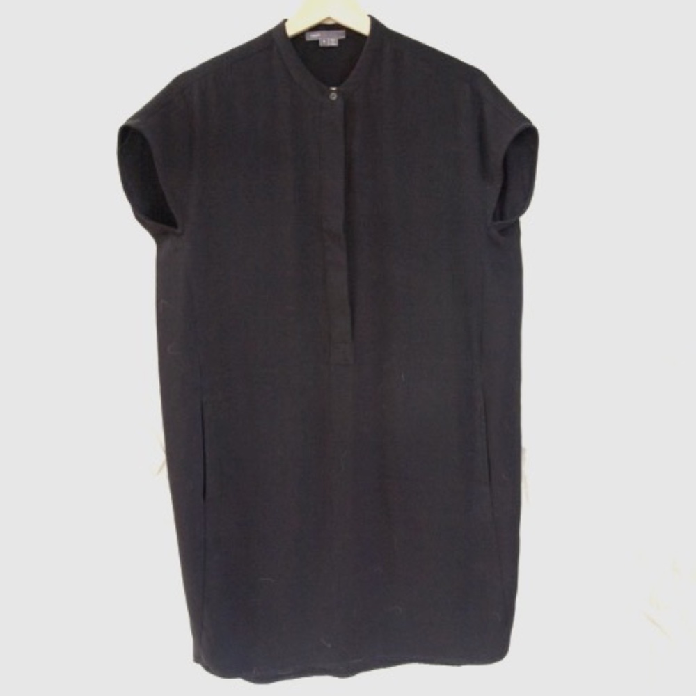 Theory, cap sleeve silk dress